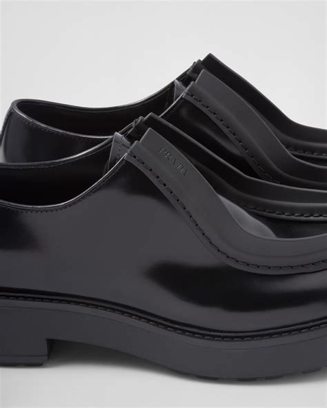 prada no lace shoes|Prada black diapason shoes.